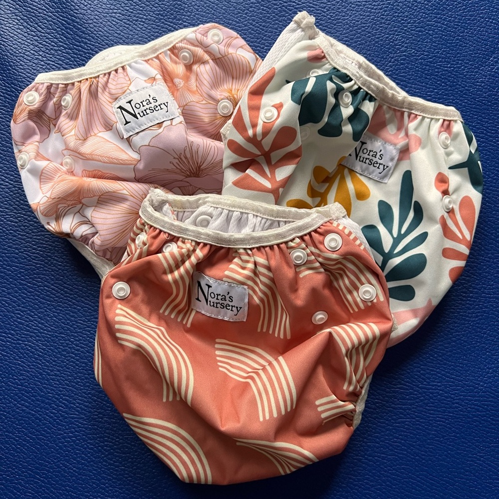 Nora's Nursery Floral and Leaf Print Cloth Diapers